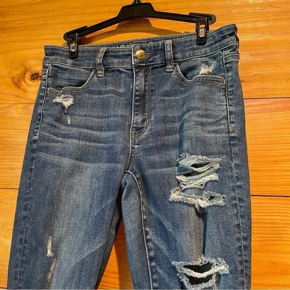 American Eagle Outfitters Super Stretch X Distressed High Rise Jegging 6 Short - Picture 3 of 12